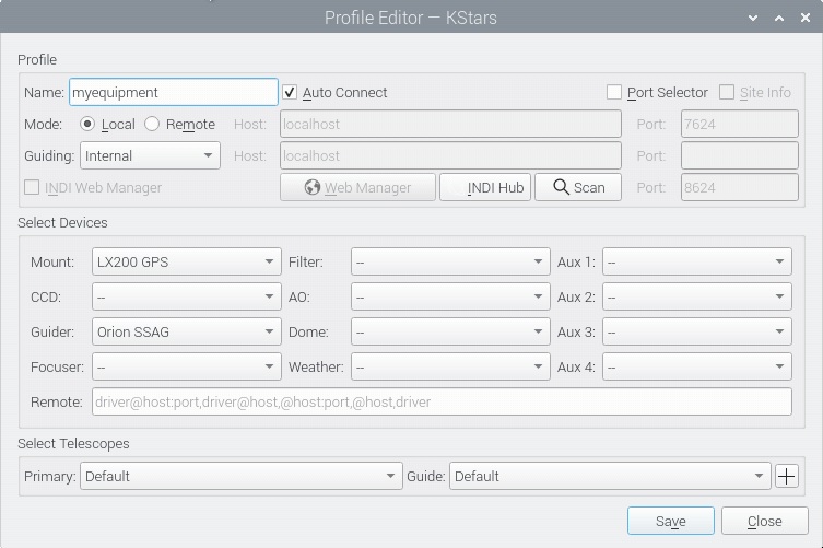 Profile Editor for LX200GPS Profile Editor for LX200GPS